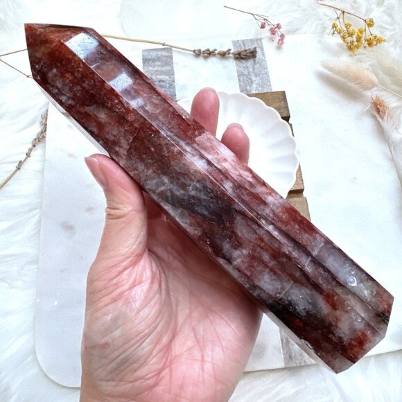 Beautiful Hematoid/Fire Quartz Tower - Picture 5 of 7